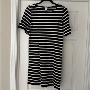 J. Crew Black and White Striped Dress